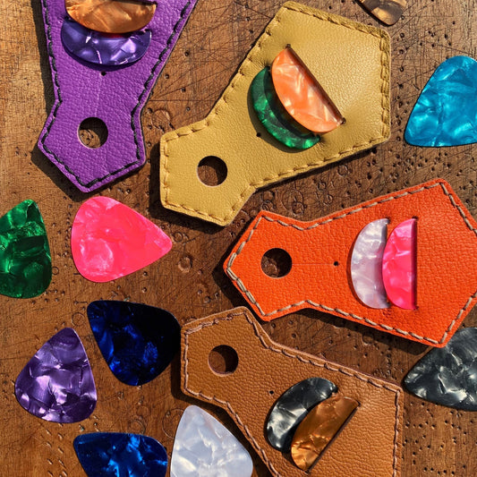 Tired of Losing Your Guitar Picks? This Handmade Leather Holder Solves the Problem