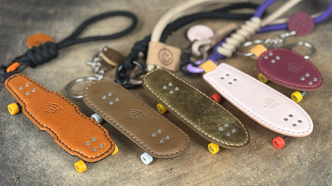 NFC Leather Skate Charms & Keychains for Skaters and Fingerboarders