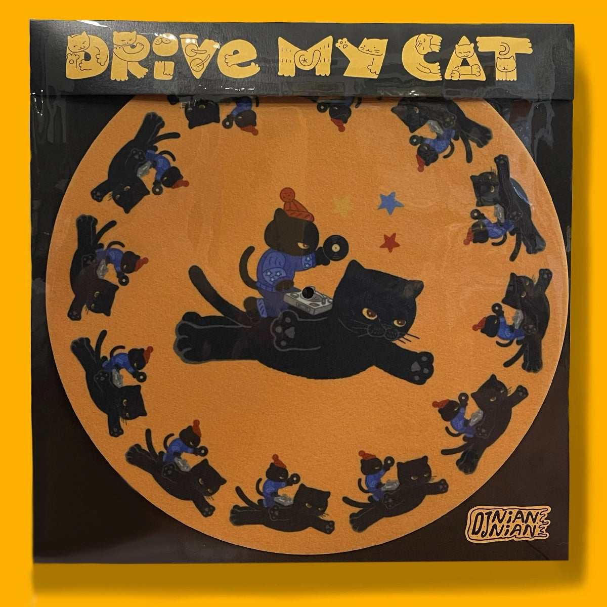 Cat Series Vinyl Record Slipmat – Wool Felt Turntable Mat & Vinyl Player Accessory
