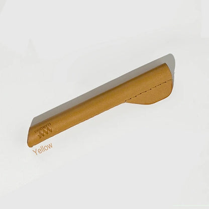 Handcrafted yellow vegetable-tanned leather ergonomic grip sleeve for Apple Pencil