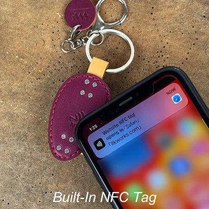 Personalized NFC Leather Mini Skateboard Charm | Custom Engraved Bag Accessory