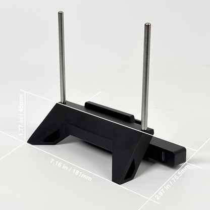  Product dimensions and size specifications of the desktop vinyl record holder.
